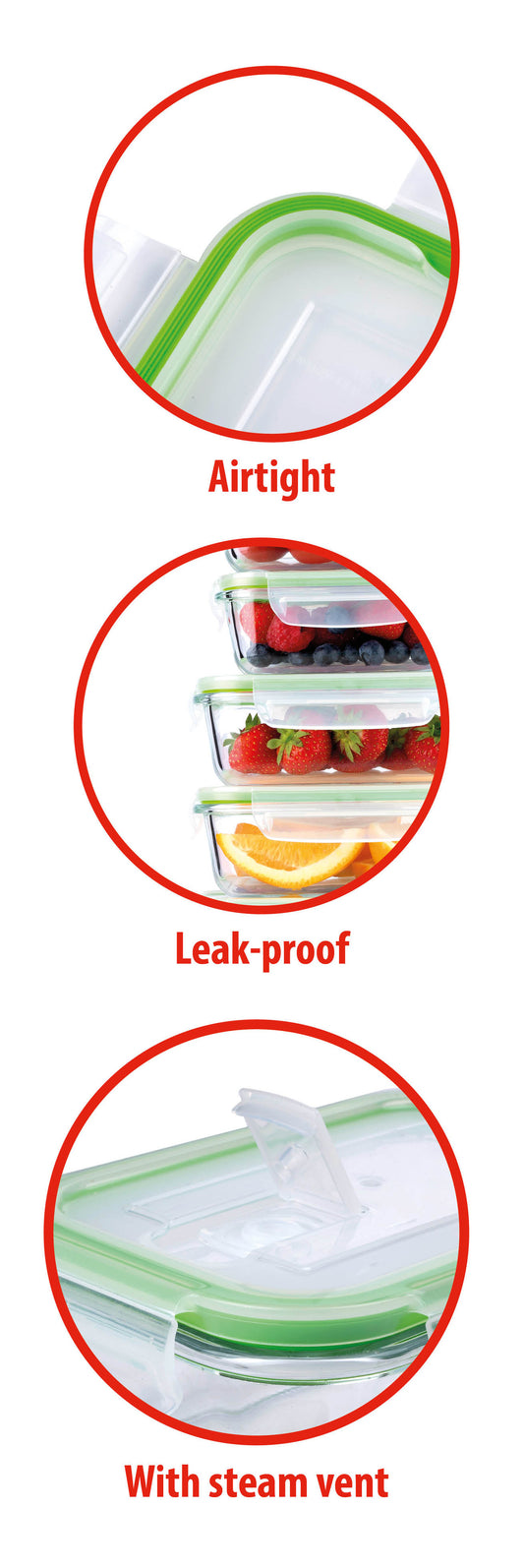 Food Container 12Pc 3Diff.size