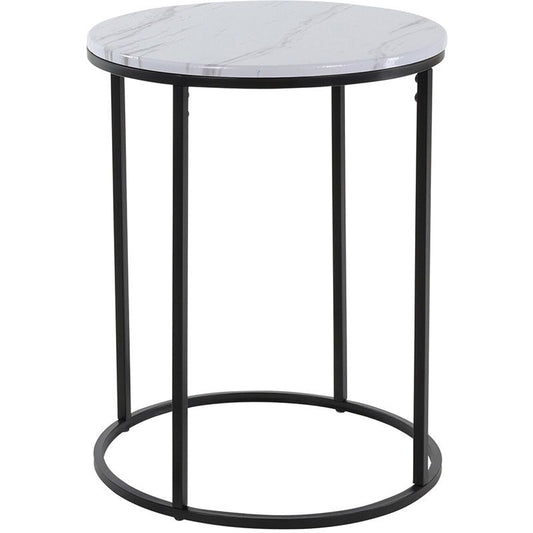 Trends4You Bijzettafels - Marmerlook - Wit - 40Xh50 En 30Xh40 Cm