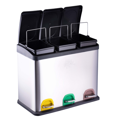 Pedal Bin 3X15L 4Pc