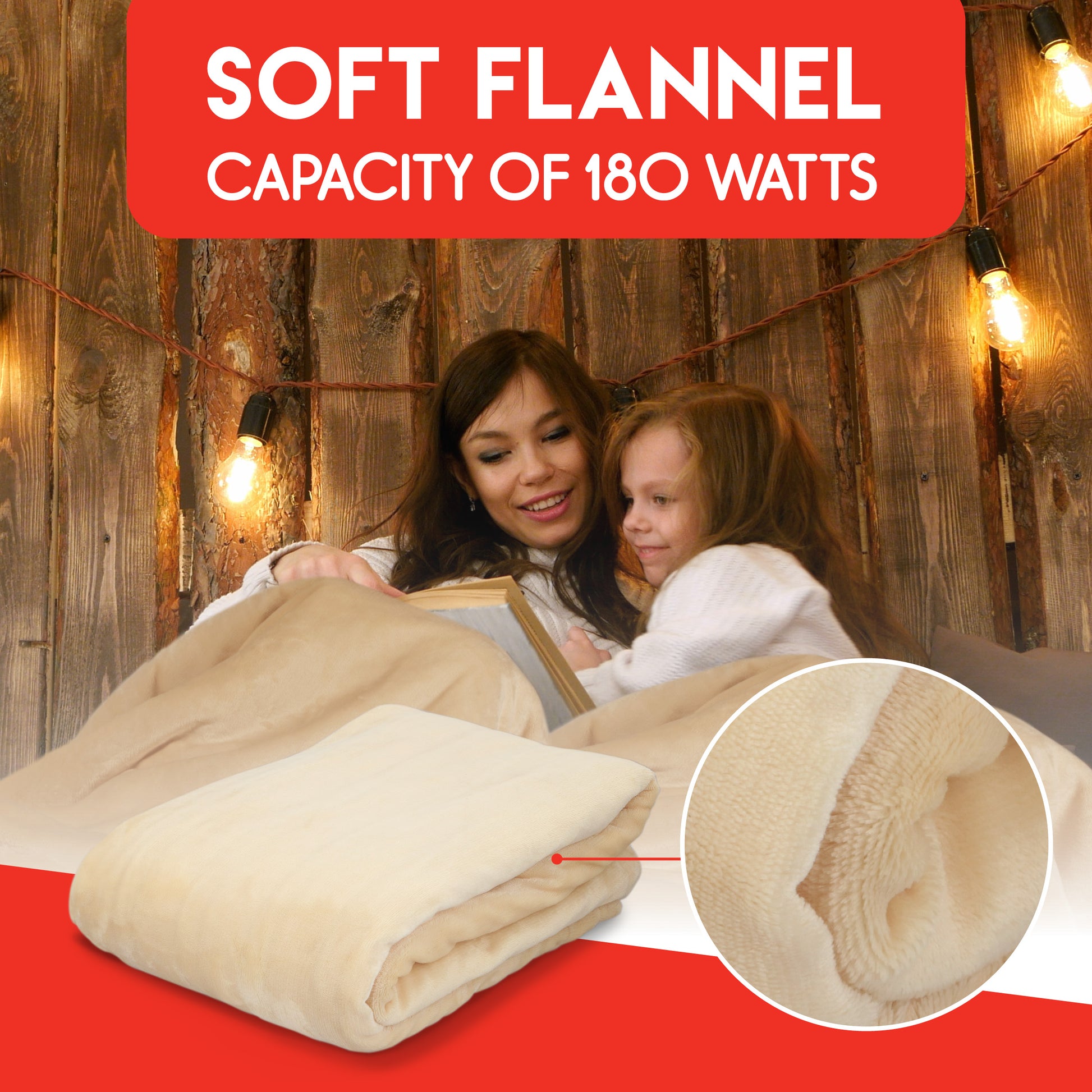 Blanket Heated Ivory180W Pes