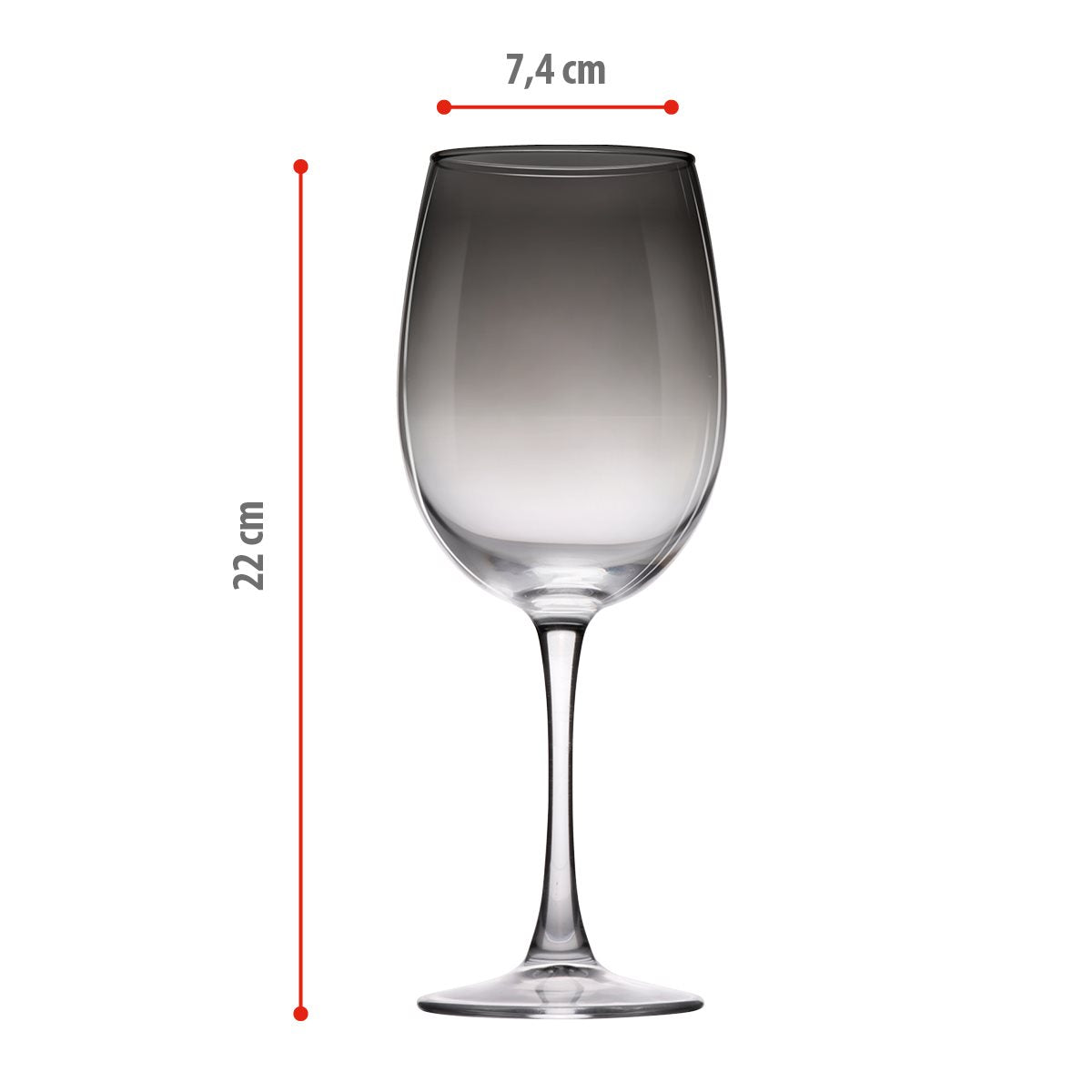Wine Glass - Smoke 465Ml 4Pc