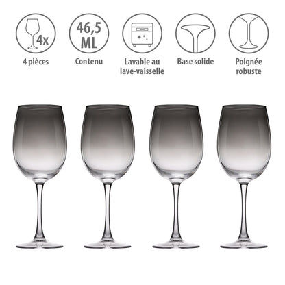 Wine Glass - Smoke 465Ml 4Pc