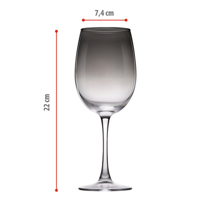 Wine Glass - Smoke 465Ml 4Pc