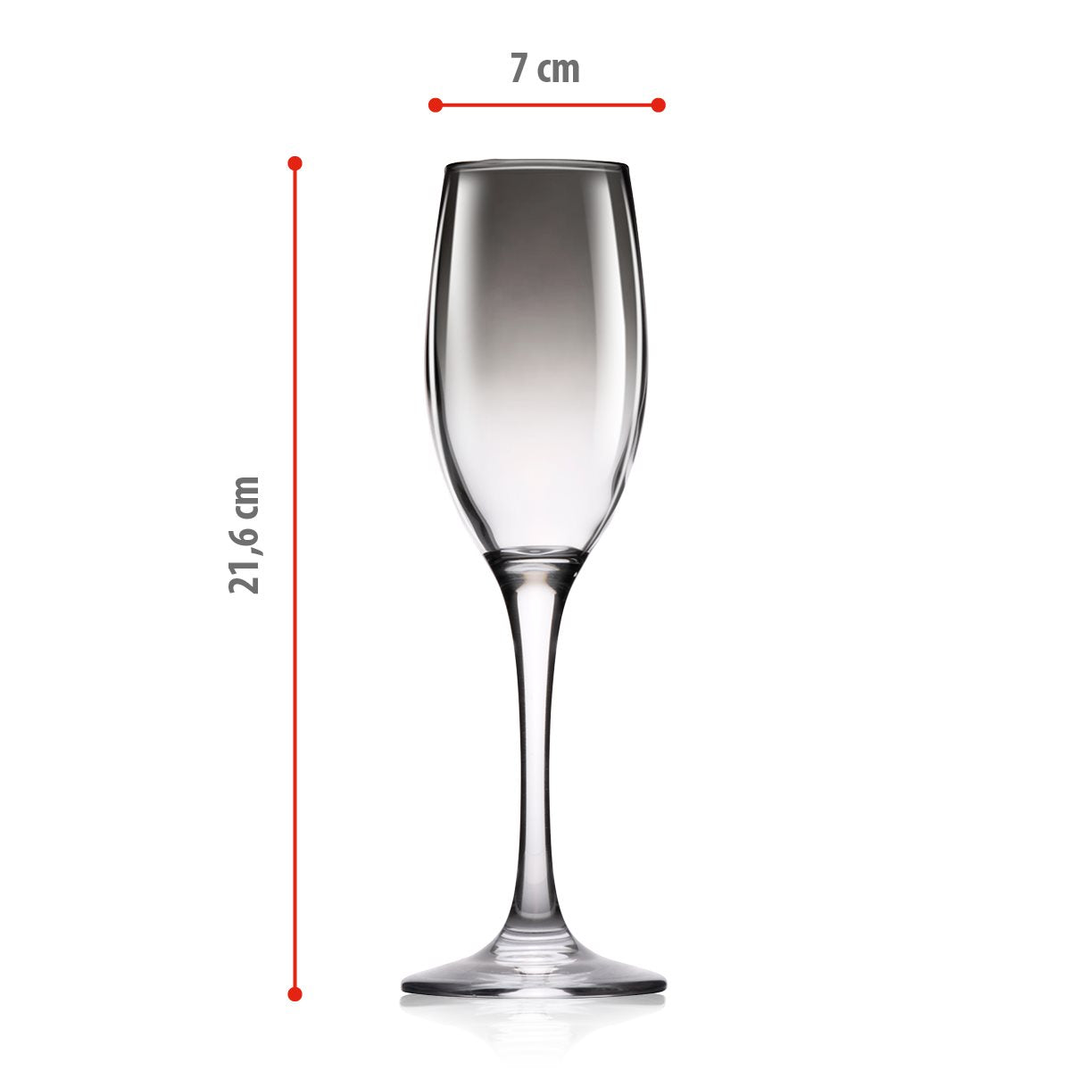 Champagne Glass - Smoke 4Pc