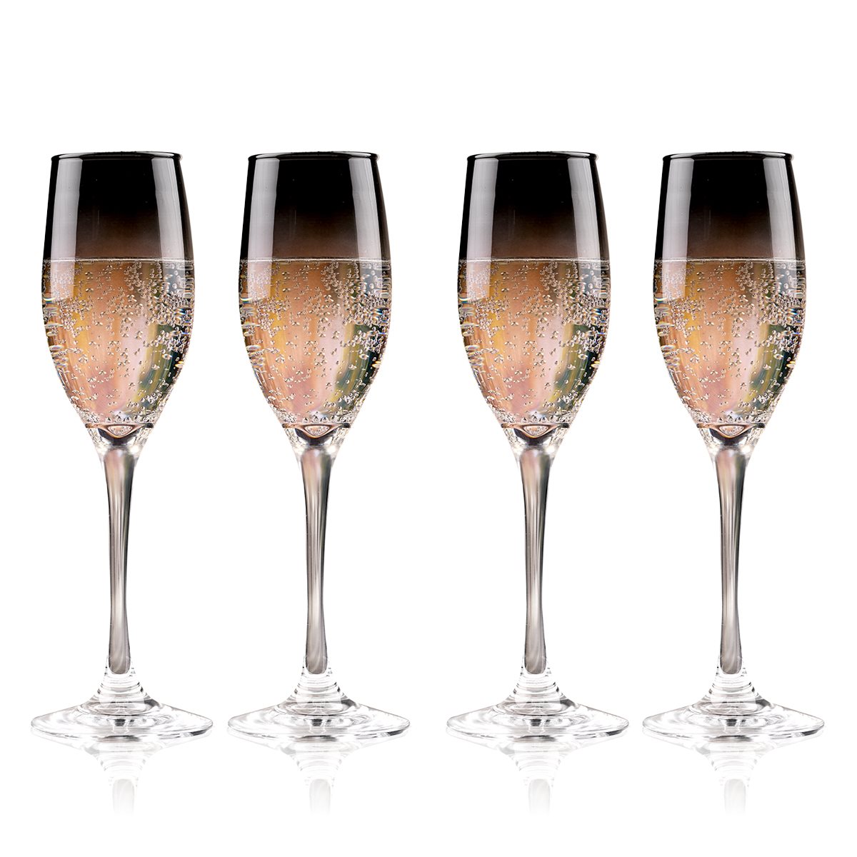 Champagne Glass - Smoke 4Pc