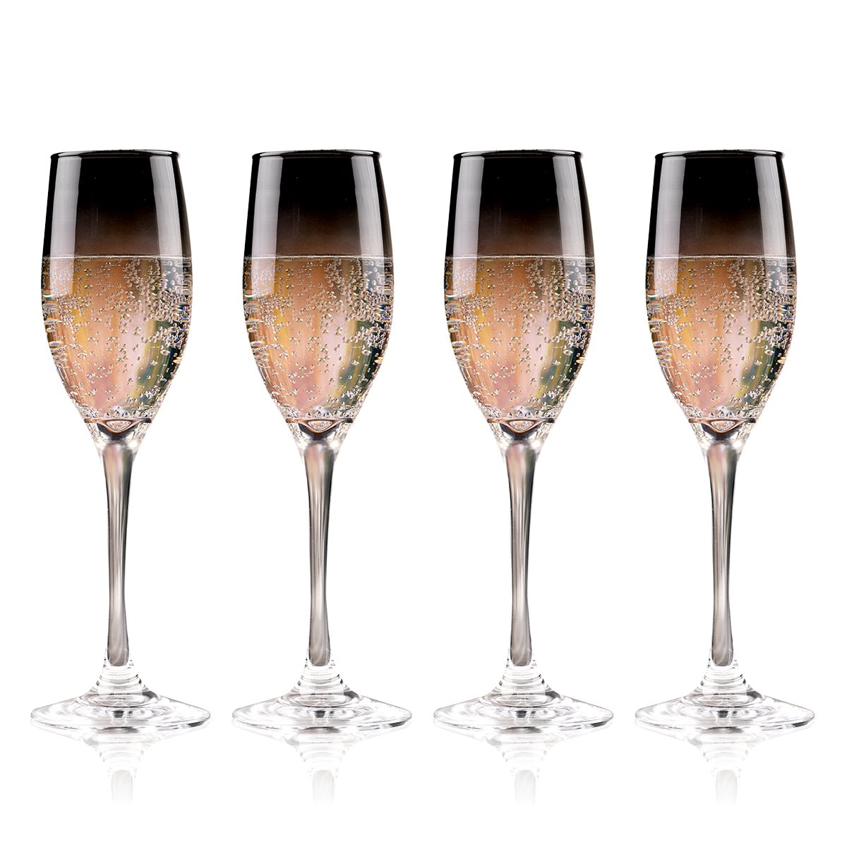 Champagne Glass - Smoke 4Pc