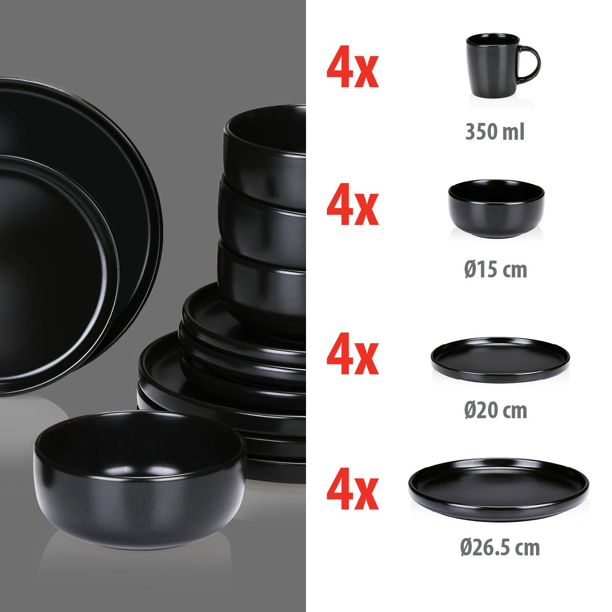 Dinnerware Set 16Pc Stoneware