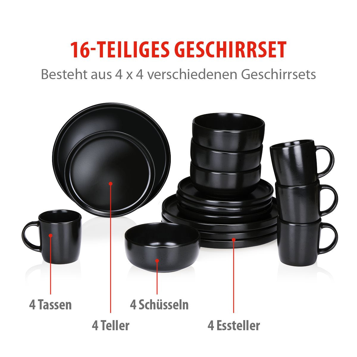 Dinnerware Set 16Pc Stoneware