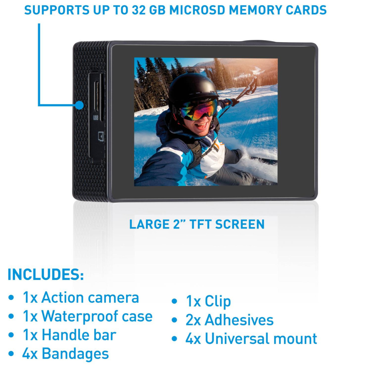 Action Cam Hd 720P, 2&quot; Screen 1280X720Px