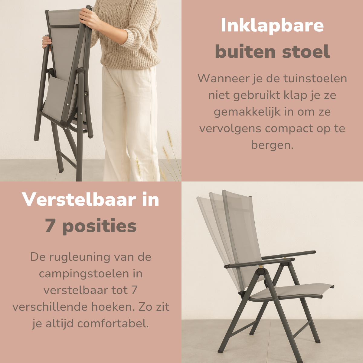 Tuinstoelen Set Santiago Grijs/Zwart