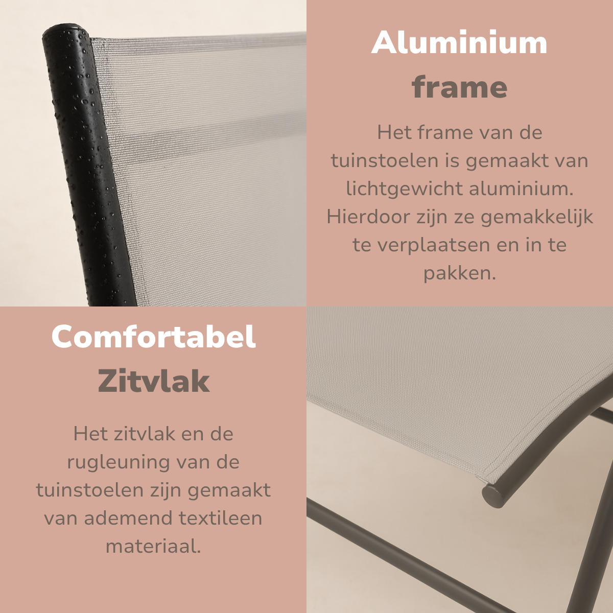 Tuinstoelen Set Santiago Grijs/Zwart