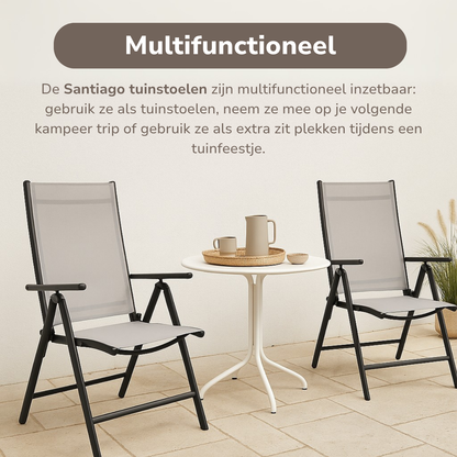 Tuinstoelen Set Santiago Grijs/Zwart