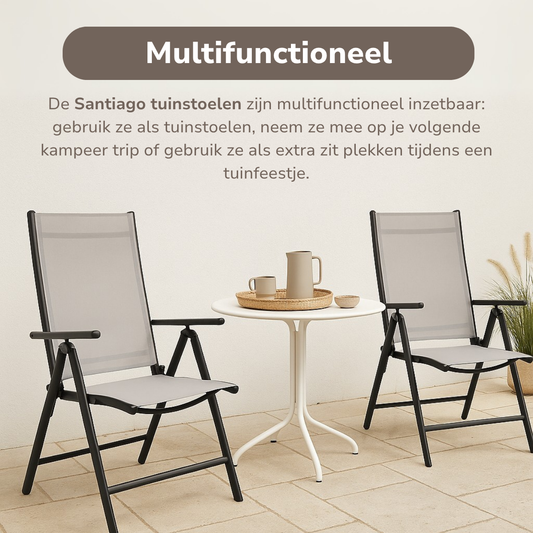 Tuinstoelen Set Santiago Grijs/Zwart