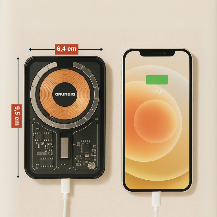 Grundig Powerbank Wireless 5000Mah - Kunststof