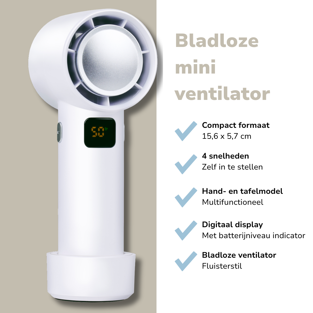 Draadloze Bladloze Ventilator
