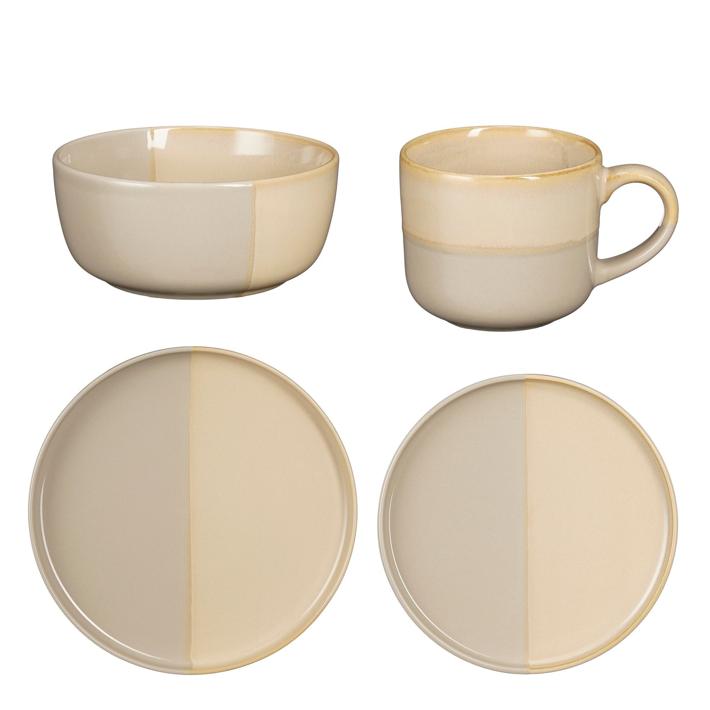 Ozzu Dinnerware Set Grey 16 Pieces