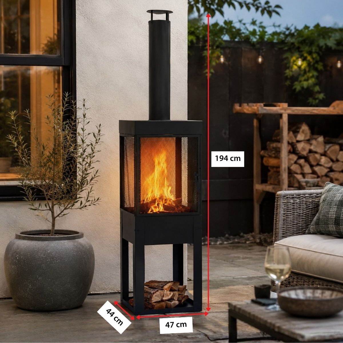 Fire Basket 48,4X44,4X192,8 Cm