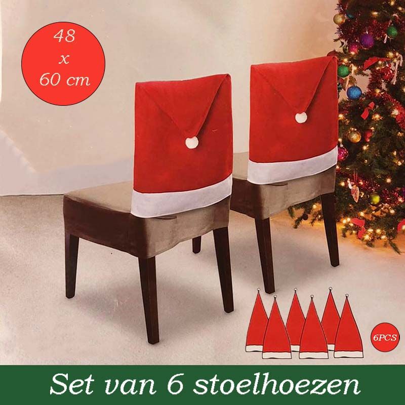 Kerst Stoelhoezen - 6 Stuks