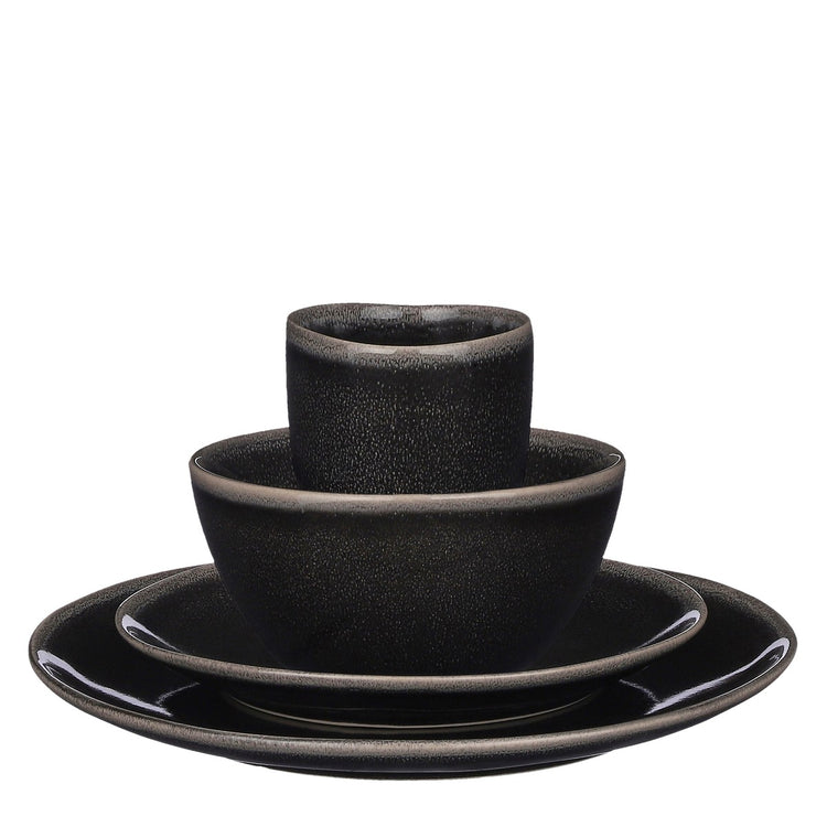 Tabo Dinnerware Set Black 16 Pieces