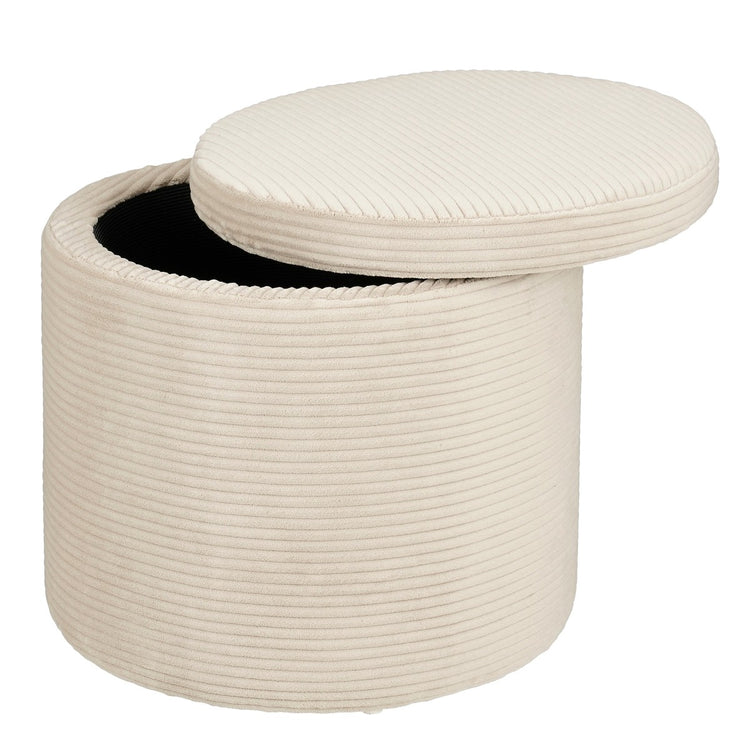 Pouffe With Storage - H41 X Ø42 Cm - Off-White