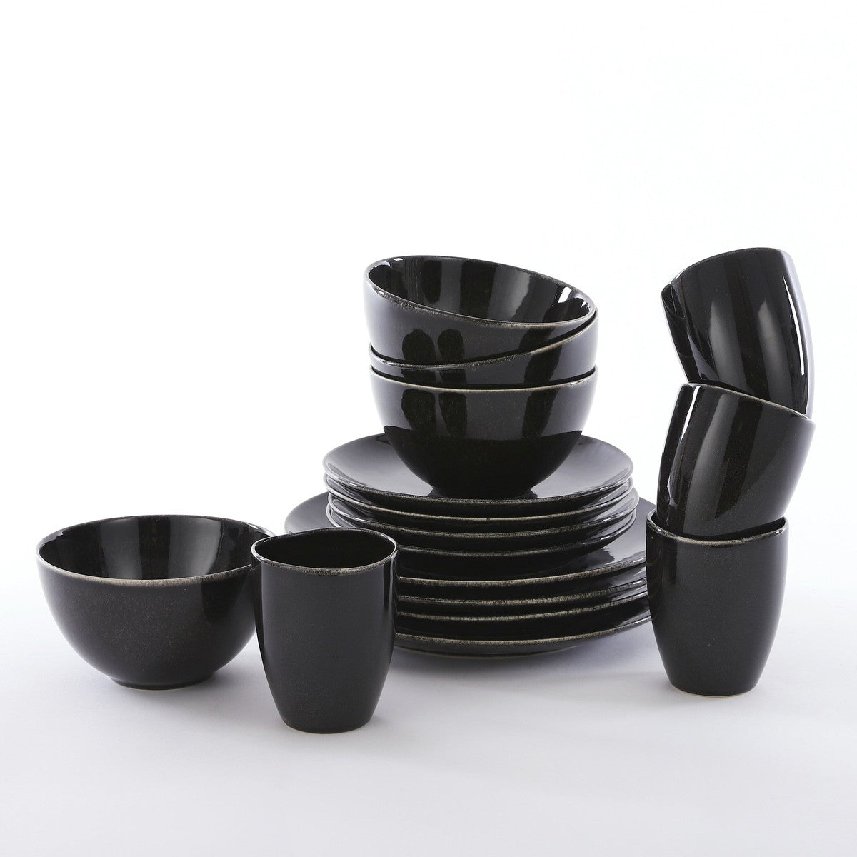Tabo Dinnerware Set Black 16 Pieces