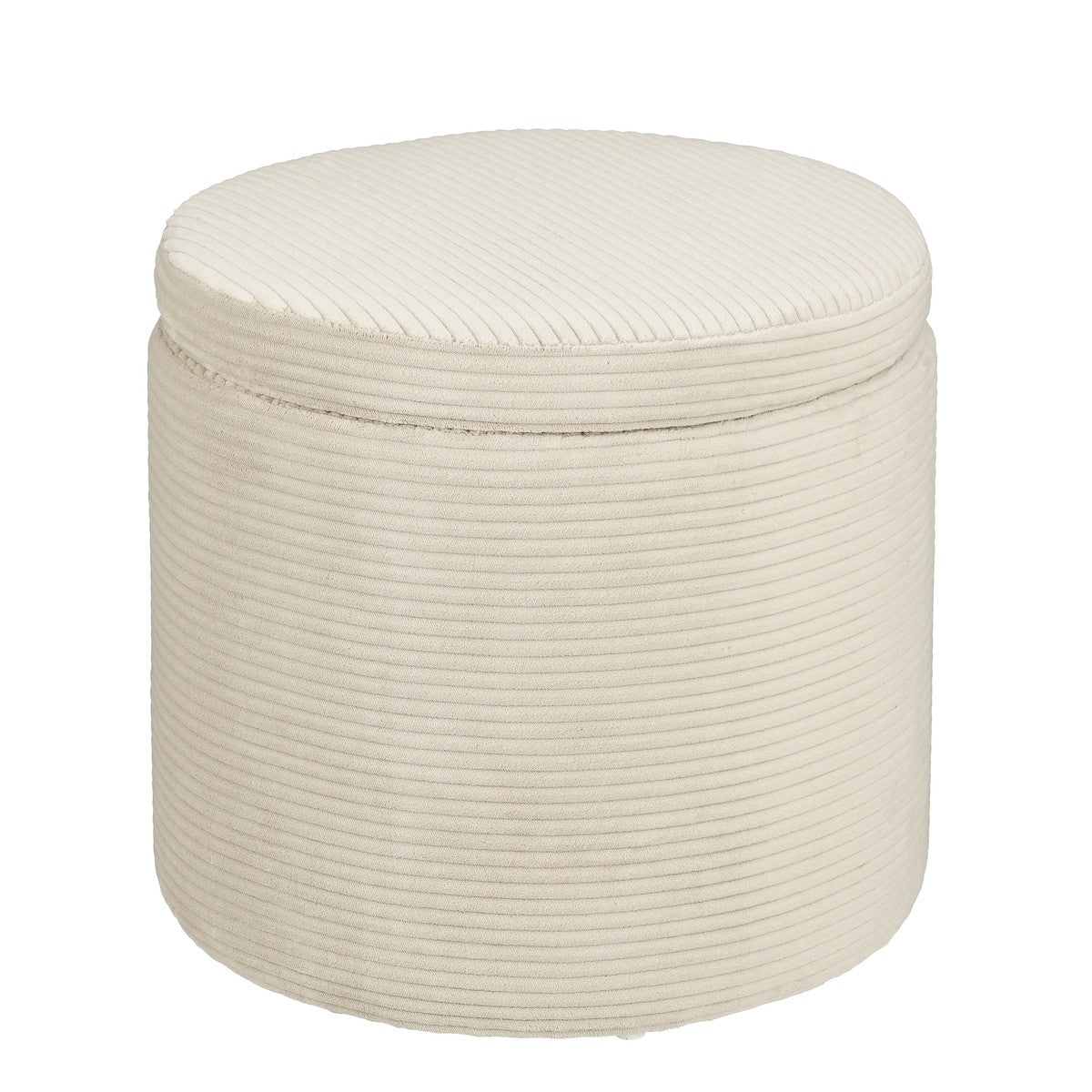 Pouffe With Storage - H41 X Ø42 Cm - Off-White