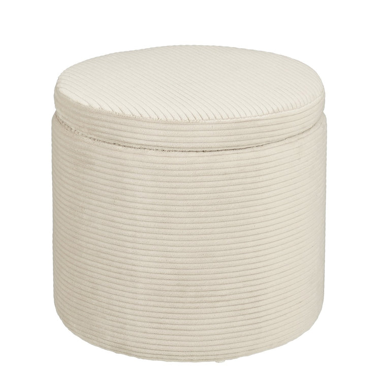 Pouffe With Storage - H41 X Ø42 Cm - Off-White