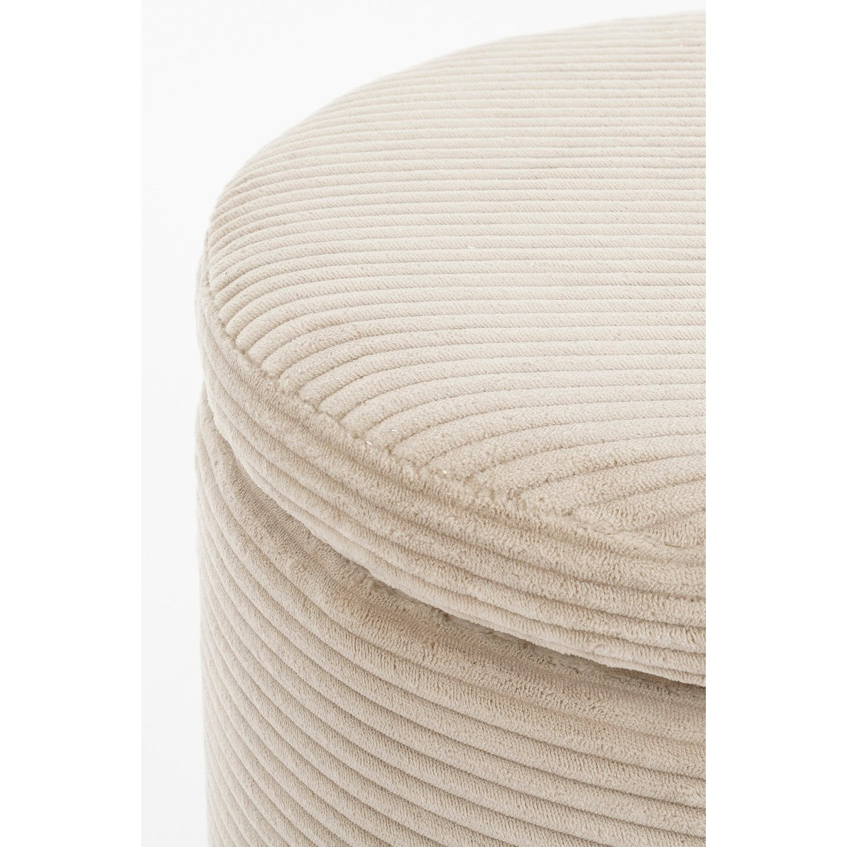 Pouffe With Storage - H41 X Ø42 Cm - Off-White