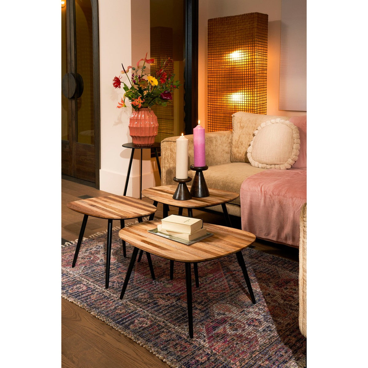 Jailey Side Table Brown Set Of 3 - L62Xw52Xh34Cm