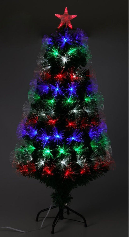 Kerstboom Met Verlichting - Fiber Optic - 120 Cm - Multicolor
