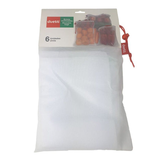 Duett Herbruikbare Fruit- En Groentezakjes - Polyester - 6 Stuks