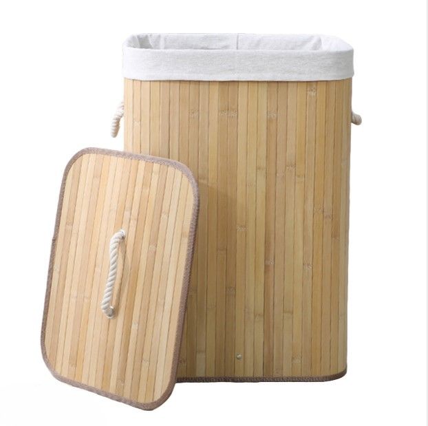 Ceruzo Bamboe Wasmand Met Deksel - 72L - Naturel